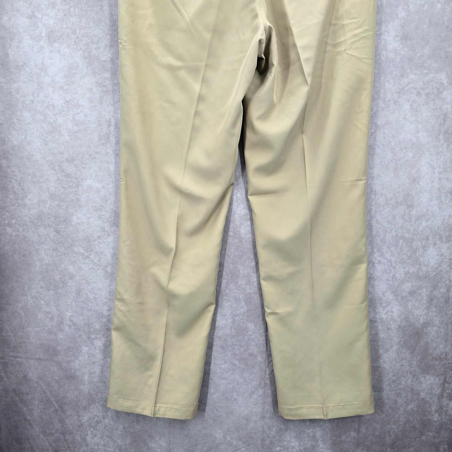 Haggar Tan Performance Microfiber Slacks Dress Pants Plain Straight Fit 32Wx30L