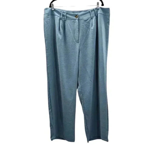 Shein Blue Wide Leg Dress Pants Executive Business Casual Bottoms Size 4XL