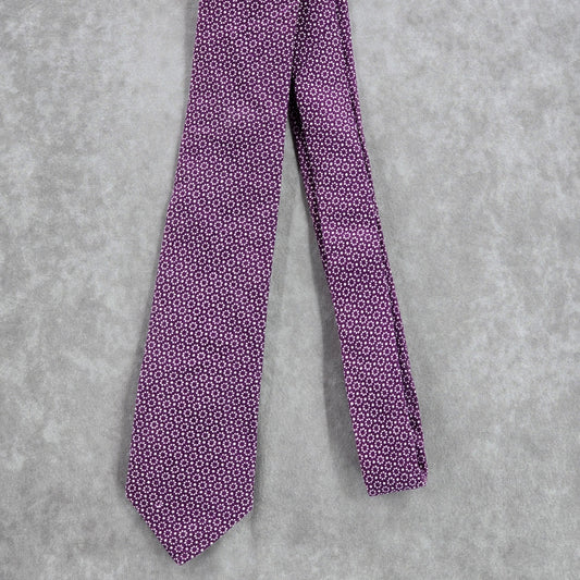 Brooklyn Tie Company Purple Floral Dot Geometric 100% Cotton Men Neck Tie