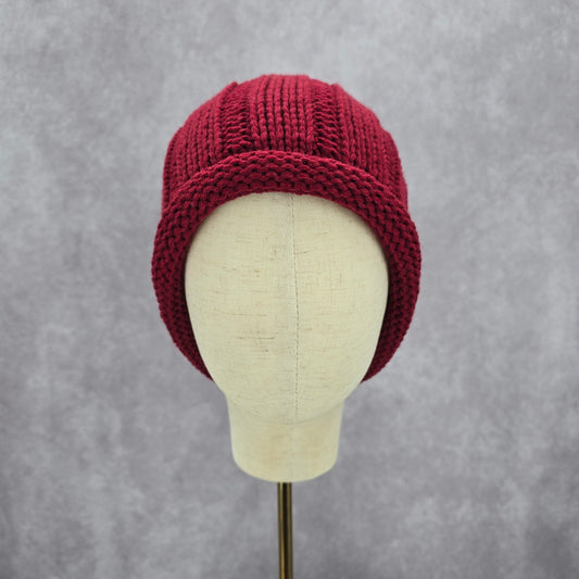 C.C Exclusives Red Crochet Knit Bucket Cap Hat Fun VTG Y2K Funky Beanie