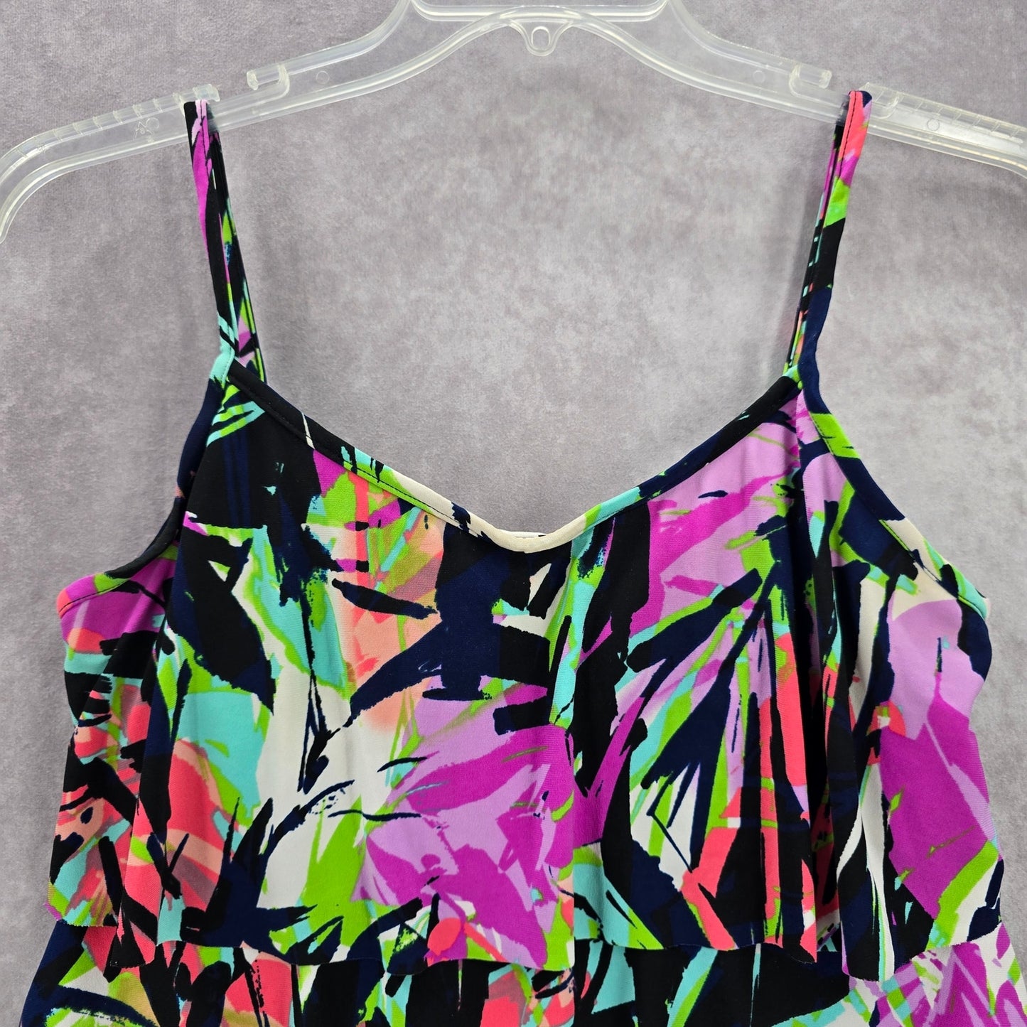 Caribbean Joe Purple Padded Swimwear Tankini Tank Top Medium M 10