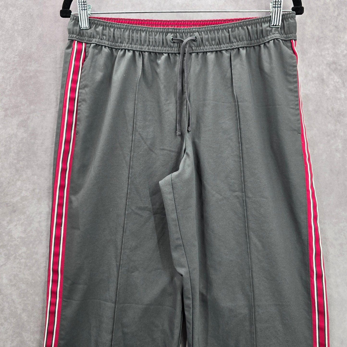 Gray Pink Jogger Track Sweat Wide Leg Stripe Activewear Pants Bottoms Medium