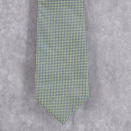 Tommy Hilfiger Yellow Gold Blue Executive Geometric Silk Men's Neck Tie