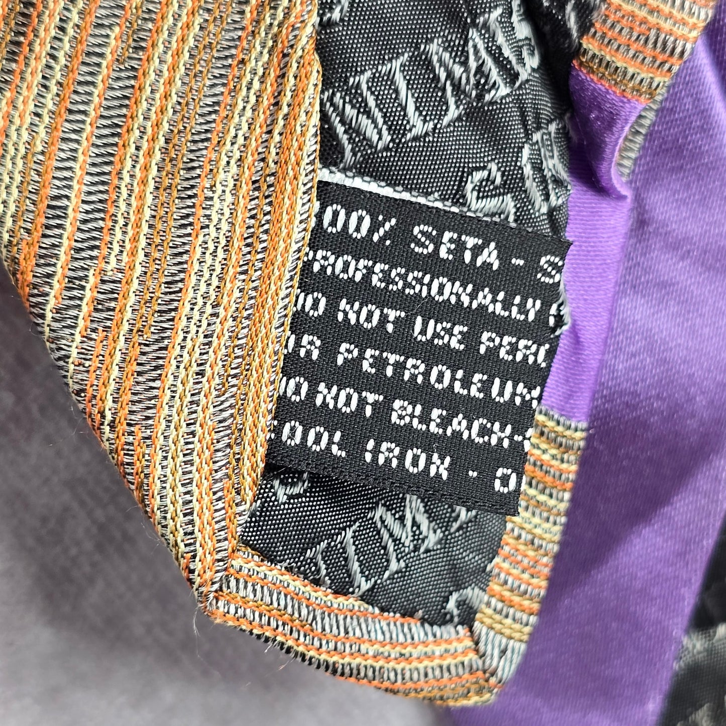 Missoni Cravatte Purple Executive Stripe Geometric Italy Silk Neck Tie Men's