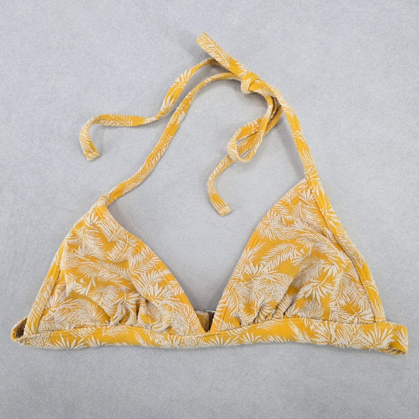 Xhilaration Yellow Tropical Boho Tie Swim Sports Bra Beach Bikini Top M Medium