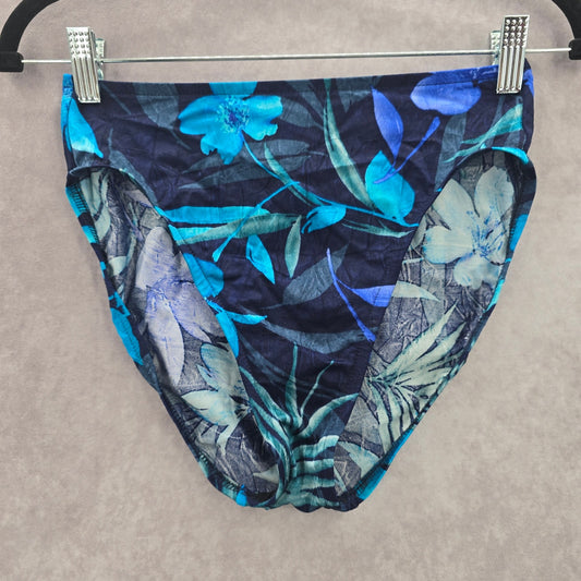 Kona Sol Blue Floral Bikini Bottoms Swimwear 10