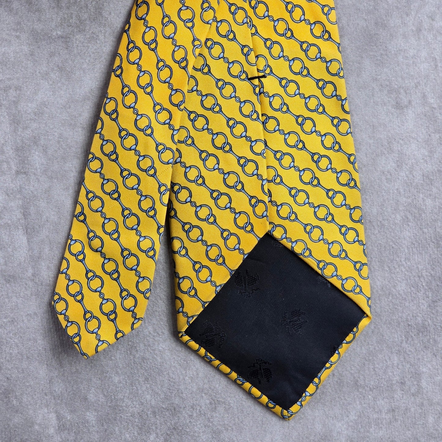 Brooks Brothers Yellow Blue Chain Link Silk Executive Corporate Neck Tie Men's