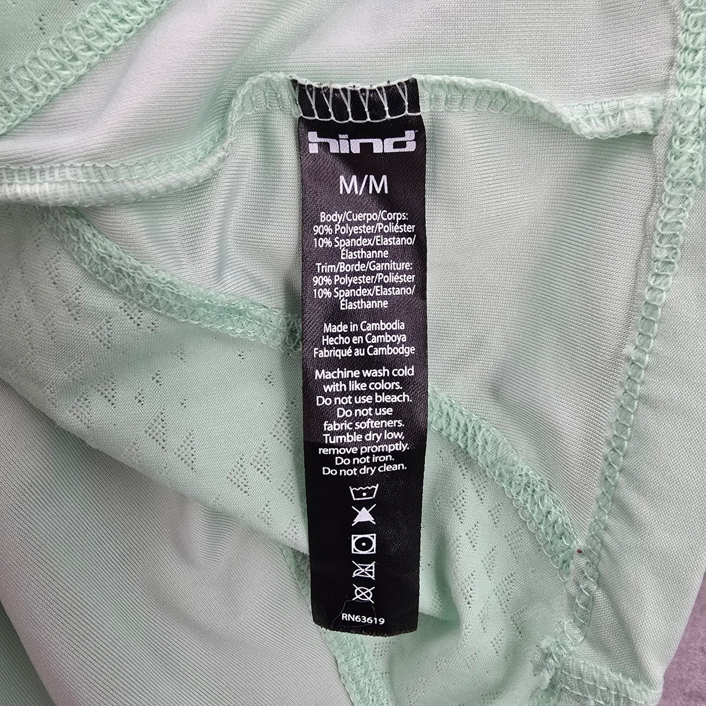 Hind Mint Green Activewear Performance Short Sleeve Athletic Tshirt Top Medium