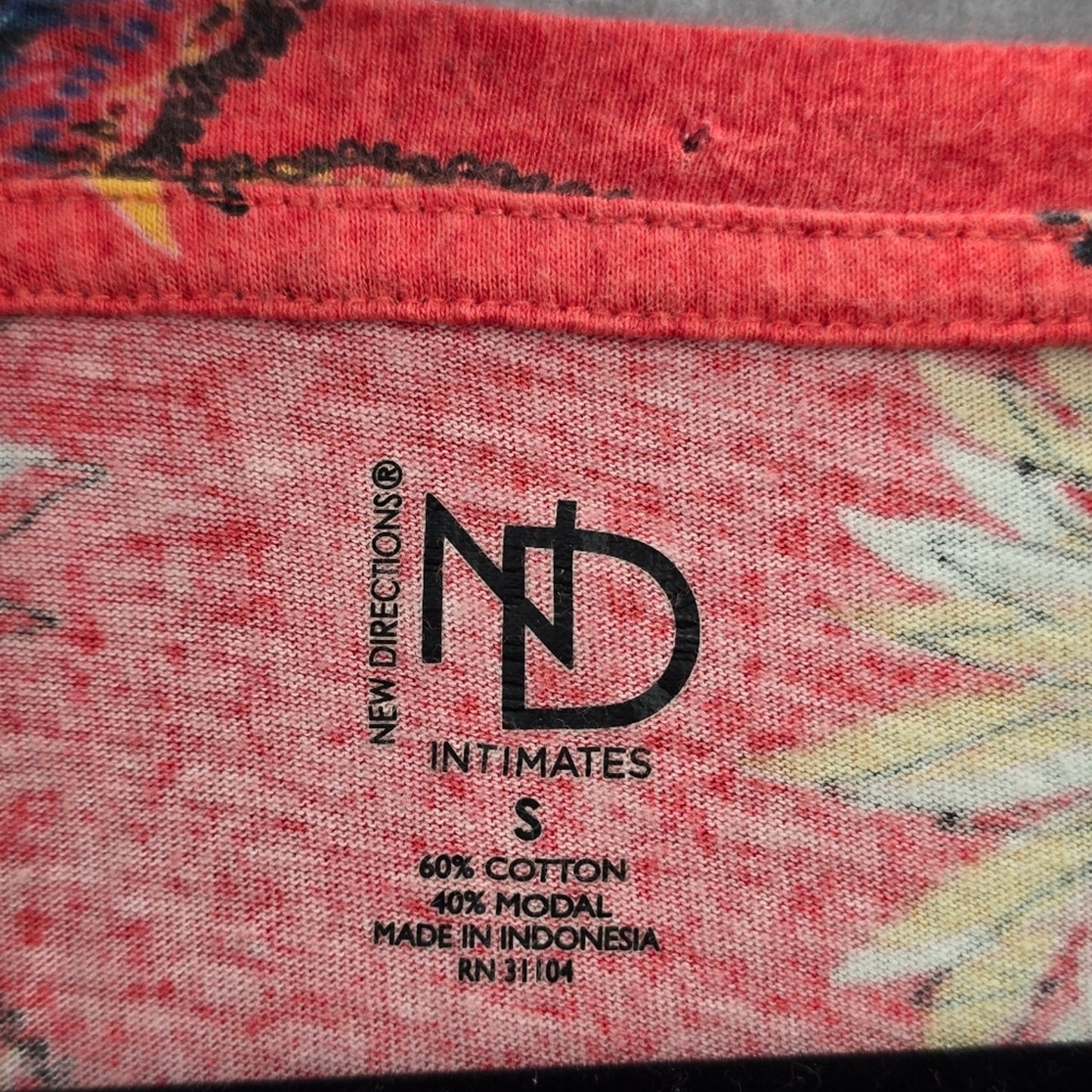 New Directions Intimates Coral Knee Length Floral Sleepwear Dress Small