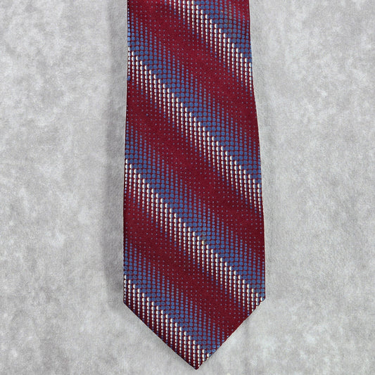 Stafford Essentials Burgundy Stripe Dot 100% Silk Executive Men's Neck Tie