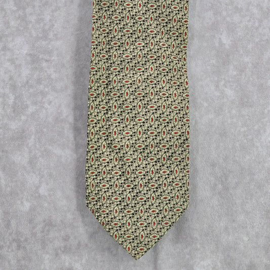 Piatra Private Gray Black Red Geometric Executive 100% Silk Italy Mens Neck Tie