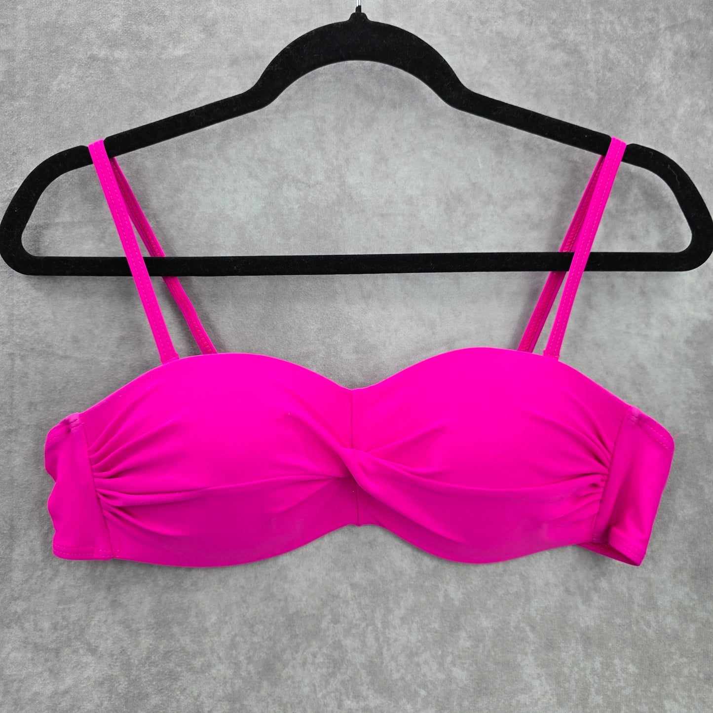Shein Pink White Crisscross Padded Adjustable Clasp Bikini Top Swimwear Large