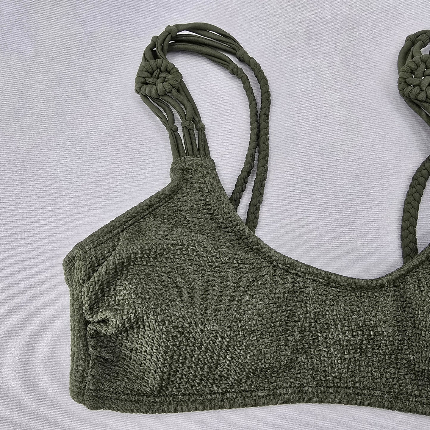 Xhilaration Green Padded Crochet Beach Bikini Bralette Swim Top S Small