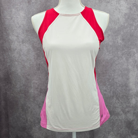 Fila White Red Pink Muscle Tee Tank Sleeveless Activewear Sportswear Top Small