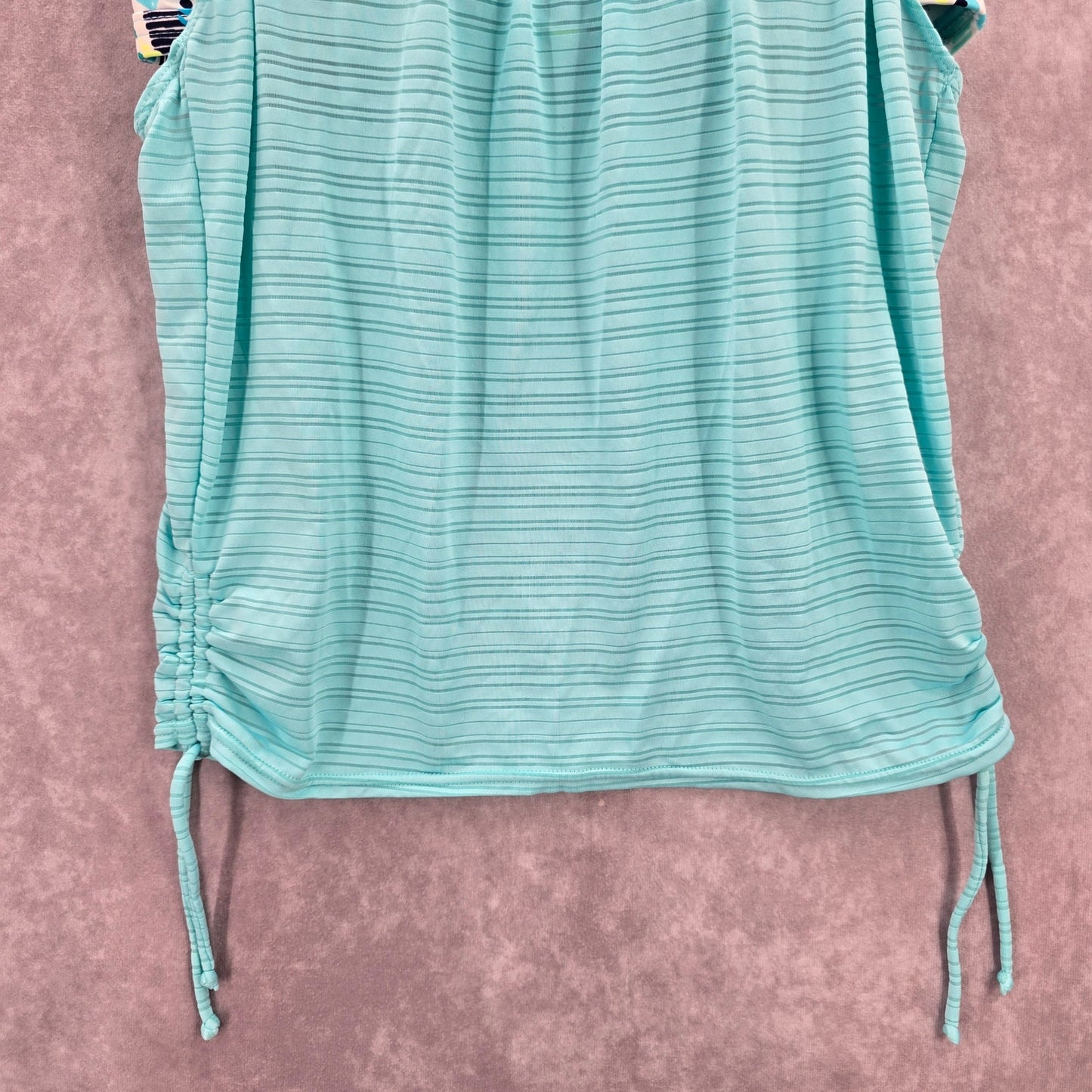 ZeroXposur Blue Stripe Sports Bra Padded Swimwear Tankini Tank Top Medium M