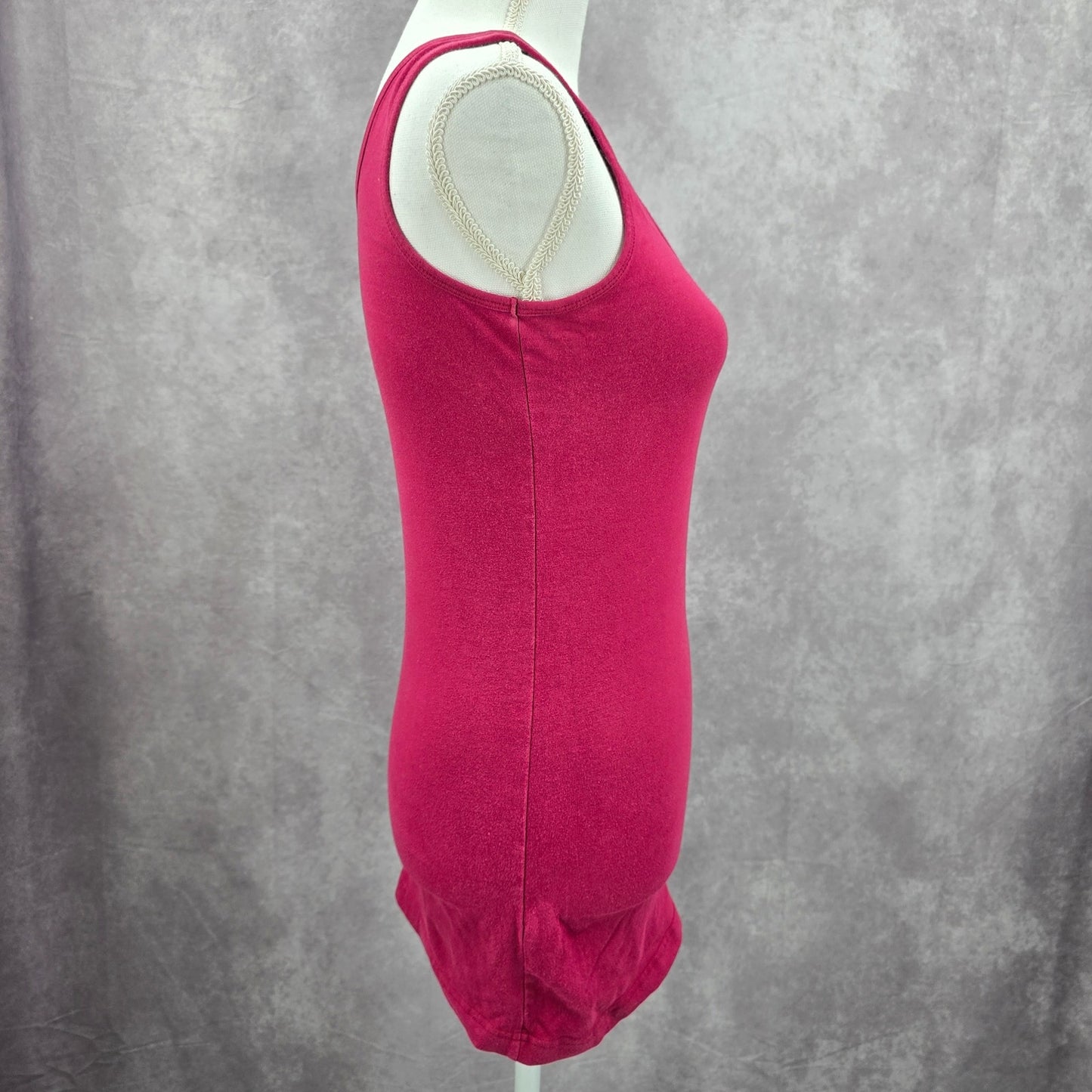 Maurices Pink Sleeveless Long Cami Cotton Tank Top Small