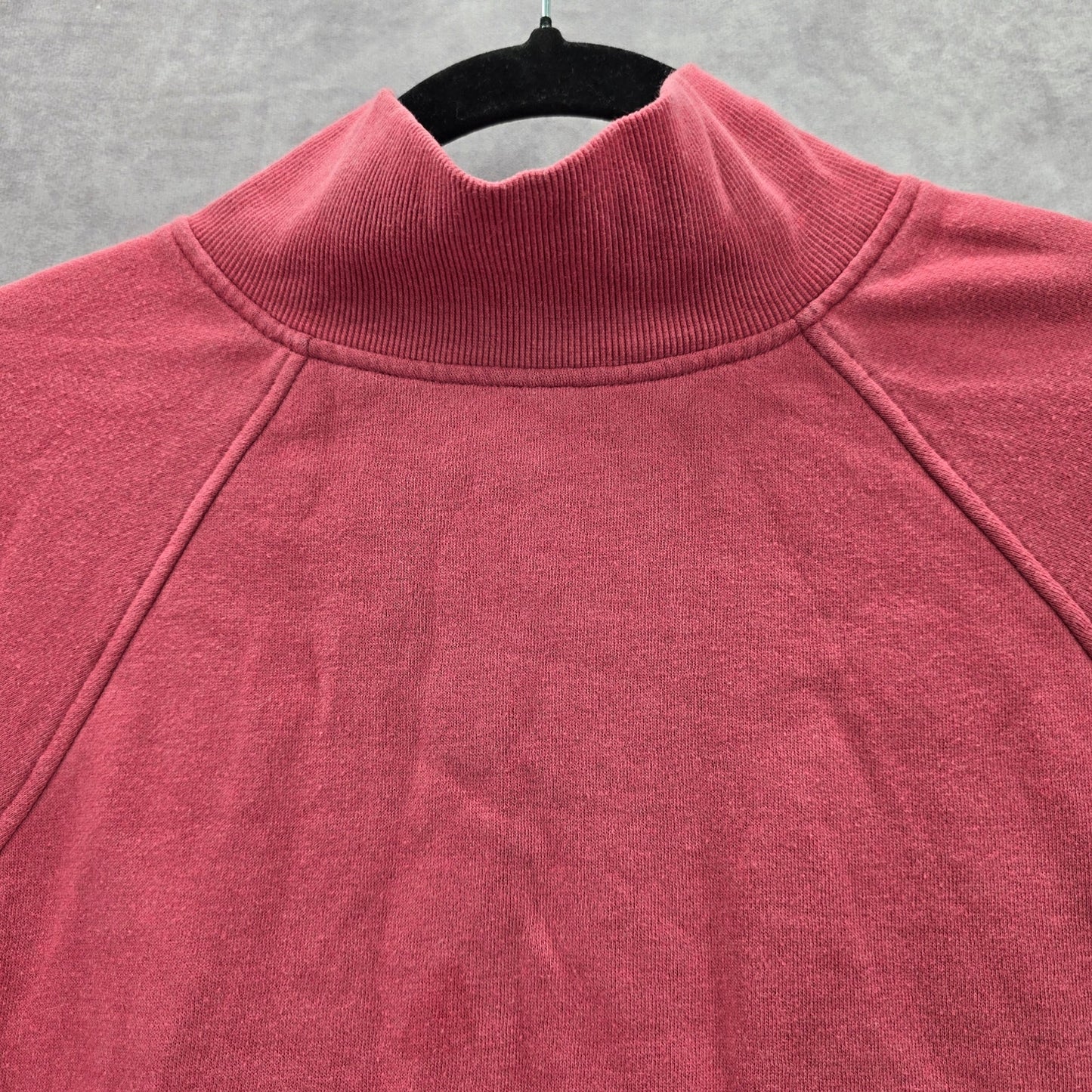 A New Day Red Long Sleeve High Neck Cropped Cotton Sweater Cardigan Medium