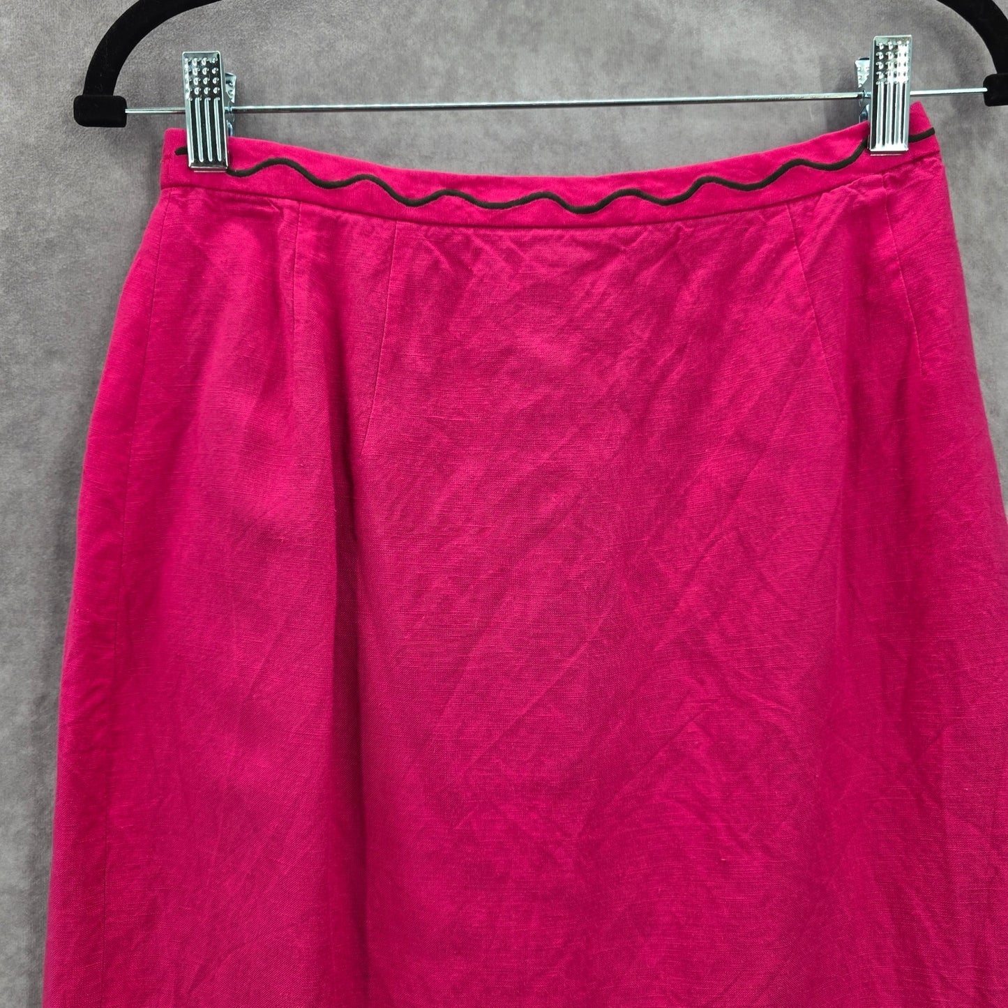 Donna Morgan Pink Pencil Knee Length Linen Boho Vintage Whimsy Skirt M Medium 10