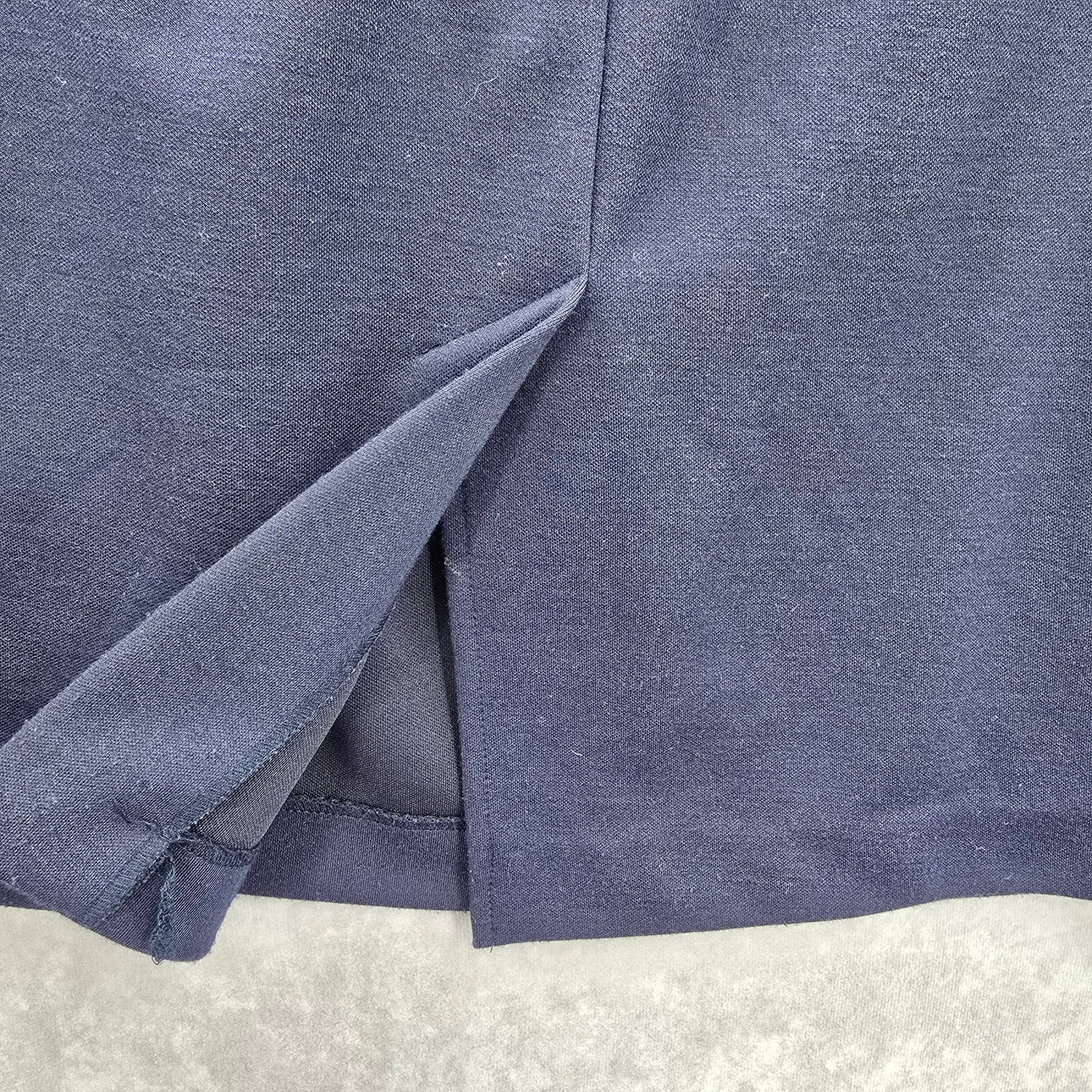 Leslie Fay Blue Knee Length Slit Stretch Executive Skirt Plus 14