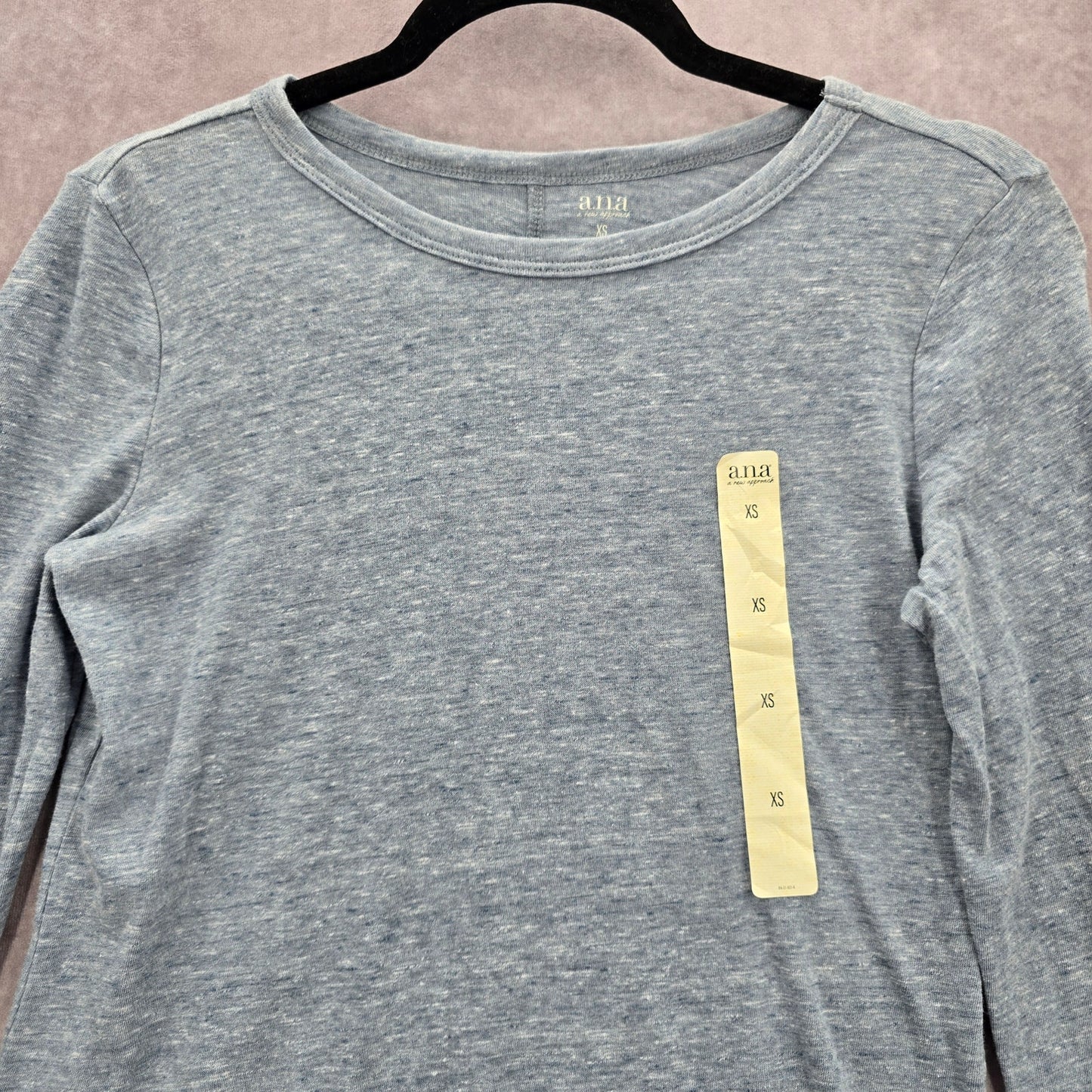 a.n.a. A New Approach Blue Long Sleeve Cotton Lounge Basic Top Extra Small XS