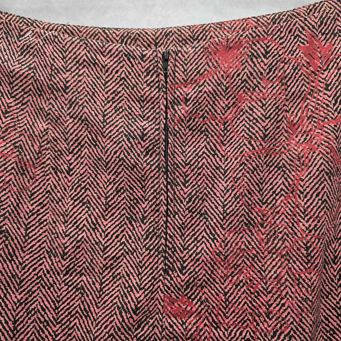 Sheri Martin Vintage Pink Black Flare Floral Knee Length Short Plus Skirt 14