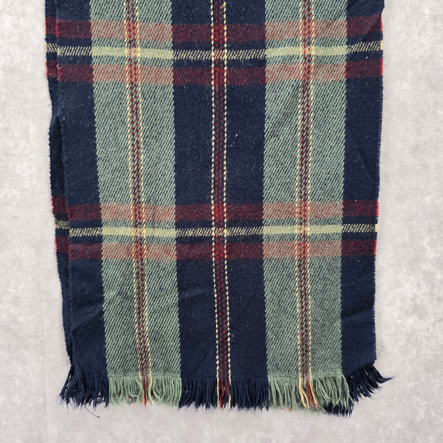 Blue Green Plaid Tartan Fringe Wrap Long Shawl Unisex Scarves Scarf