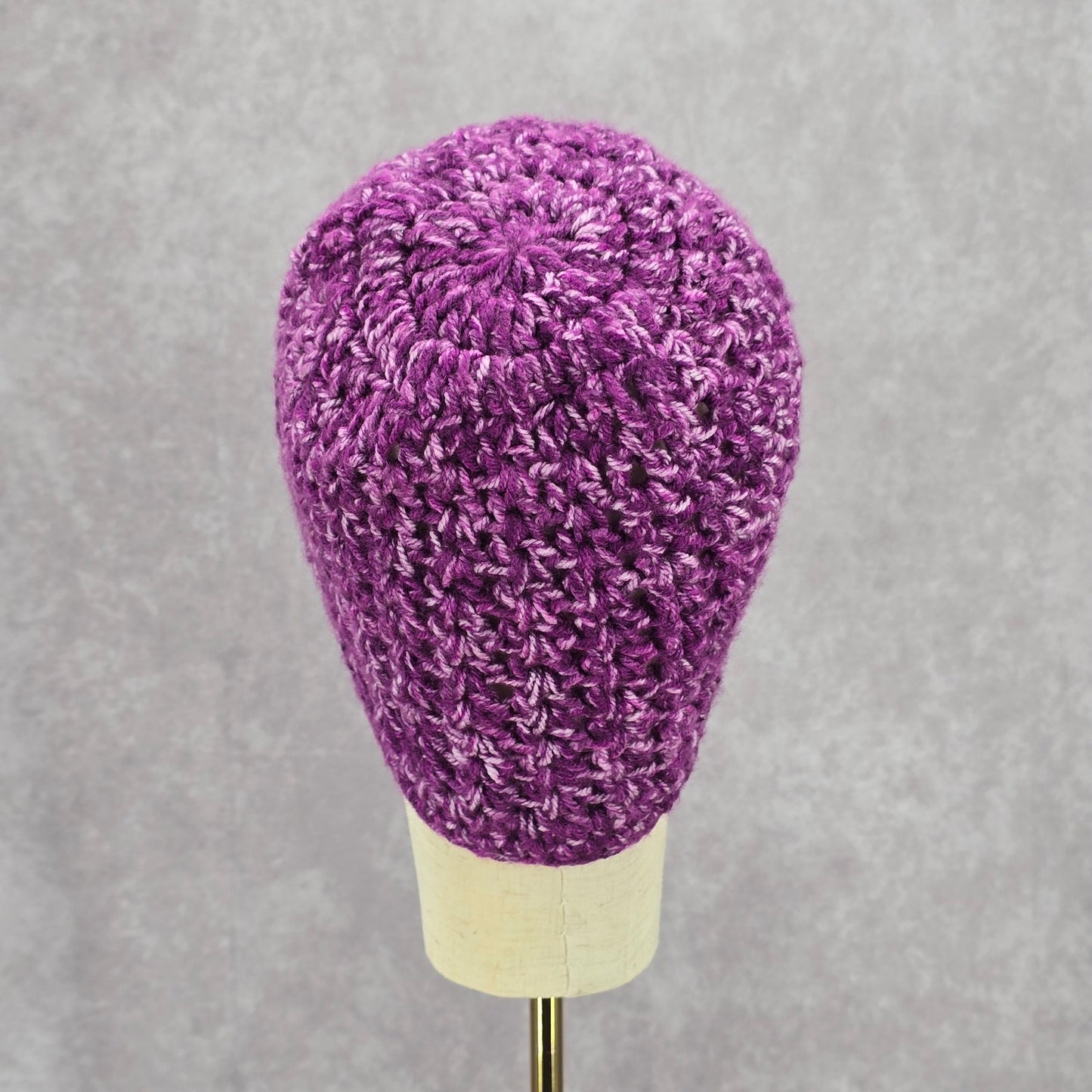 Purple Cable Knit Vintage Y2K Funky Boho Whimsy Beanie Caps Crochet Hats