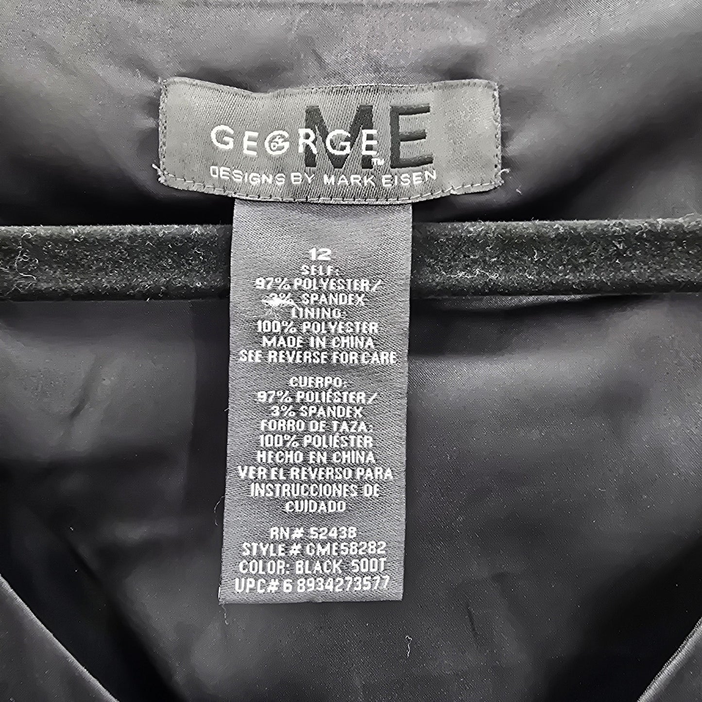 George by Mark Eisen Black Knee Length Sleeveless Flare Buckle Formal Dress 12