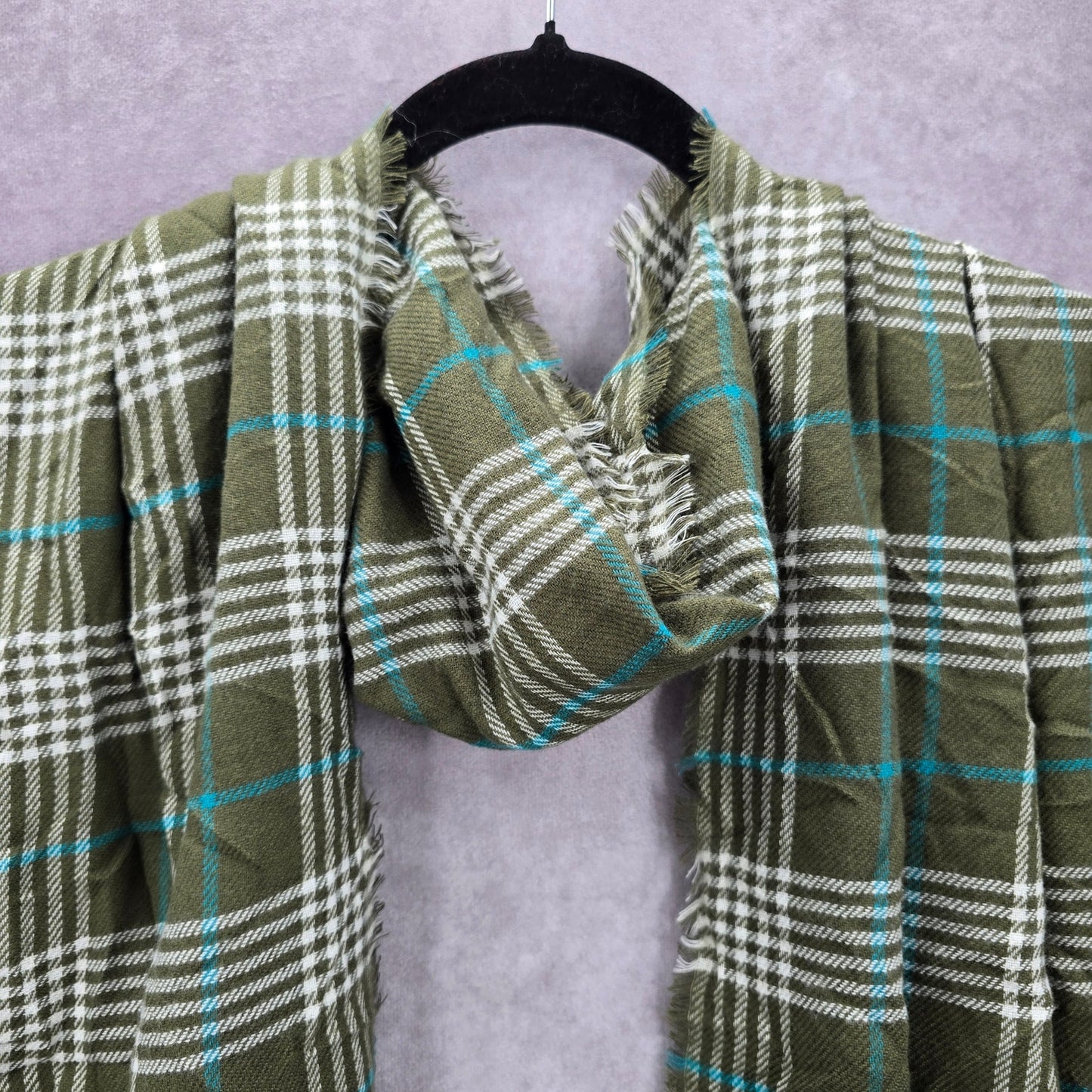Cato Green Plaid Tartan Long Wrap Hijab Fringe Dupatta Shawl Scarves Scarf