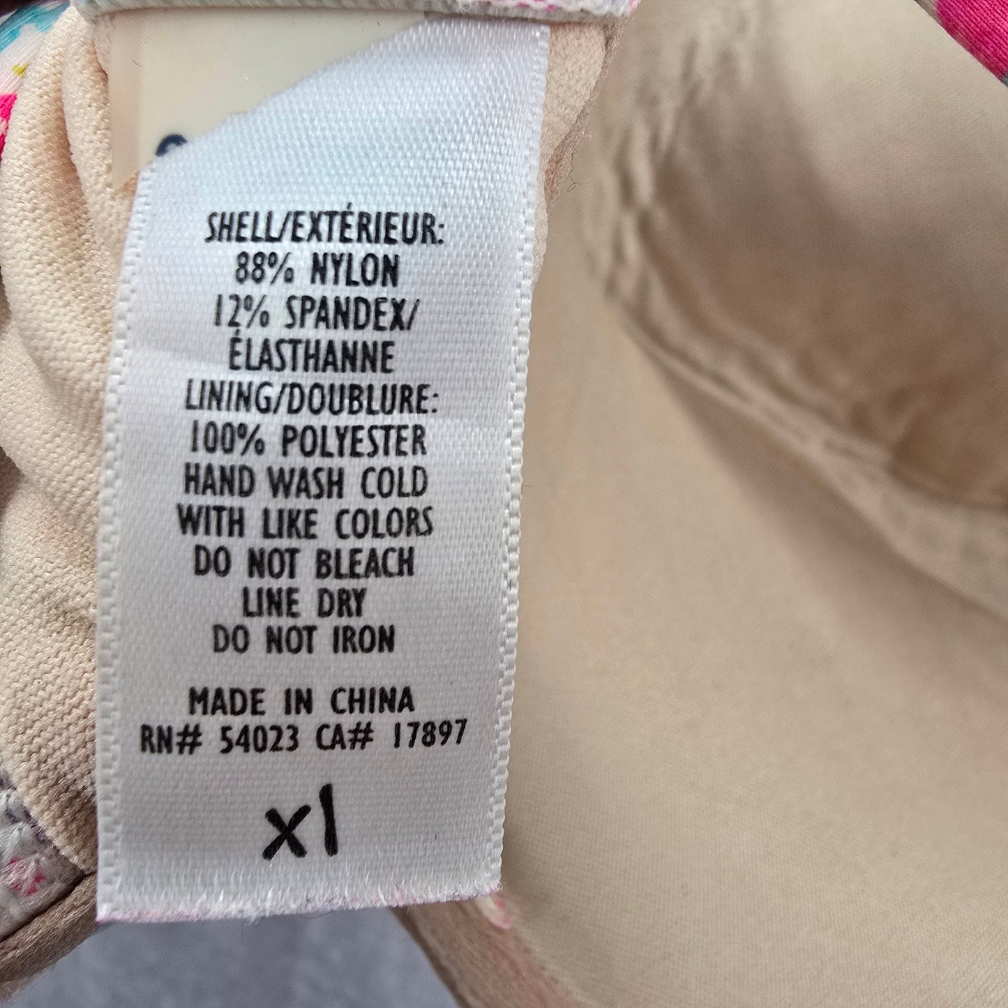 Old Navy Cream Floral Padded Underwire Adjustable Strap Bikini Swimwear Top 1XL