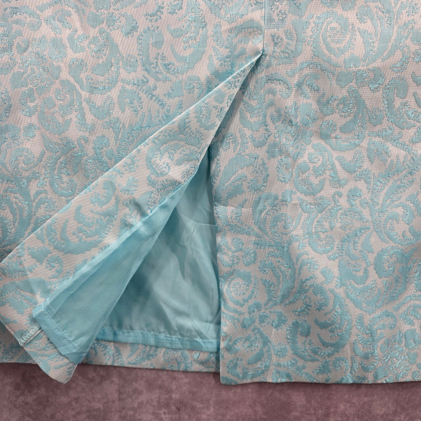 Michael DeGray Blue White Floral Midi Length Skirt Plus 20W