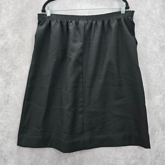The First Islander Black Pleat Knee Length Pocket Flare Stretch Skirt Plus 14