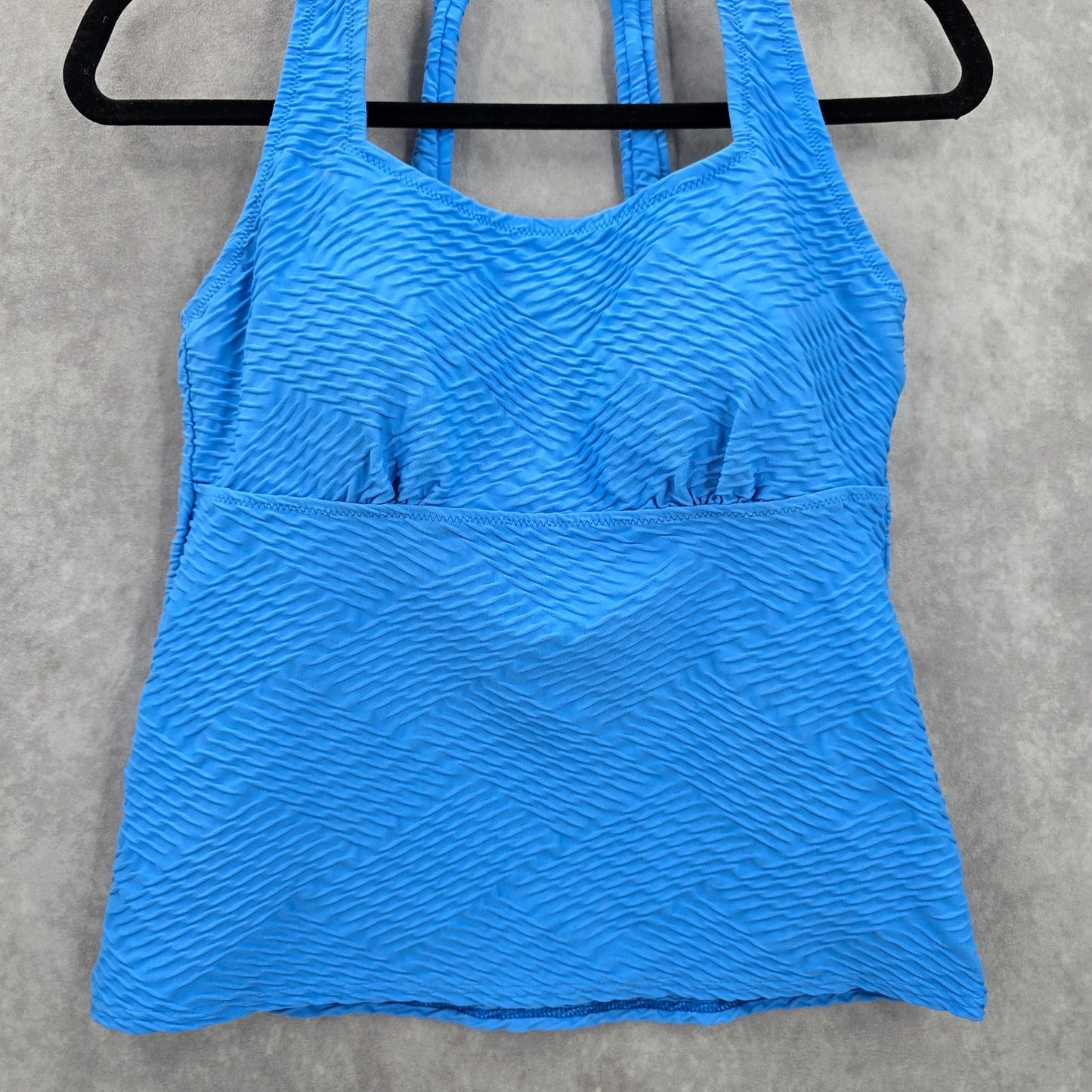 Lands' End Blue Racerback Padded Swimwear Tankini Top S Small 6