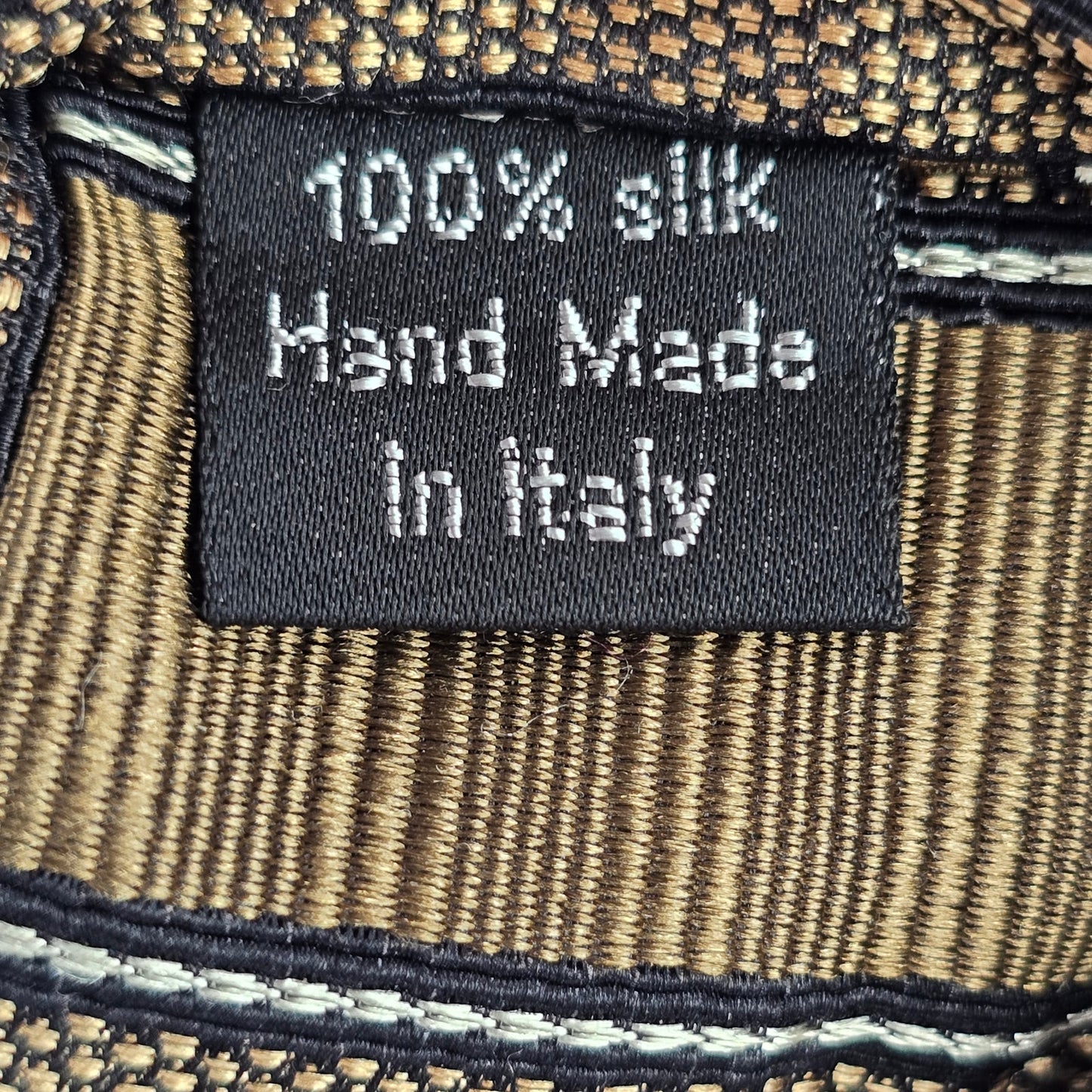 Joseph Abboud Italy Stripe Brown Black Repp Executive Silk Neck Tie Men's