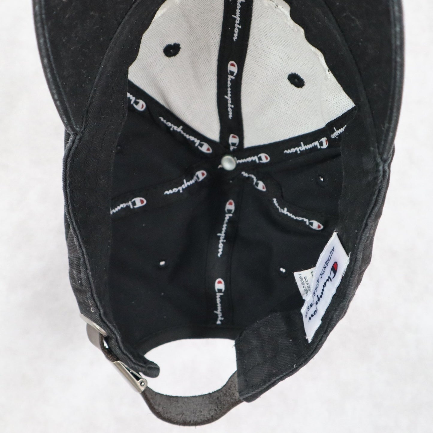 Champion Black Authentic Athleticwear Adjustable OSFM Cotton Baseball Cap Hat