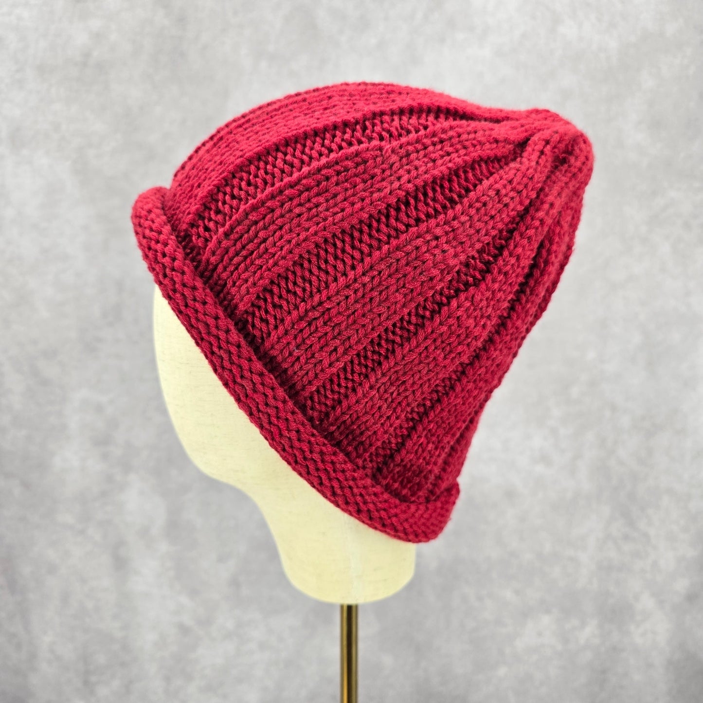 C.C Exclusives Red Crochet Knit Bucket Cap Hat Fun VTG Y2K Funky Beanie