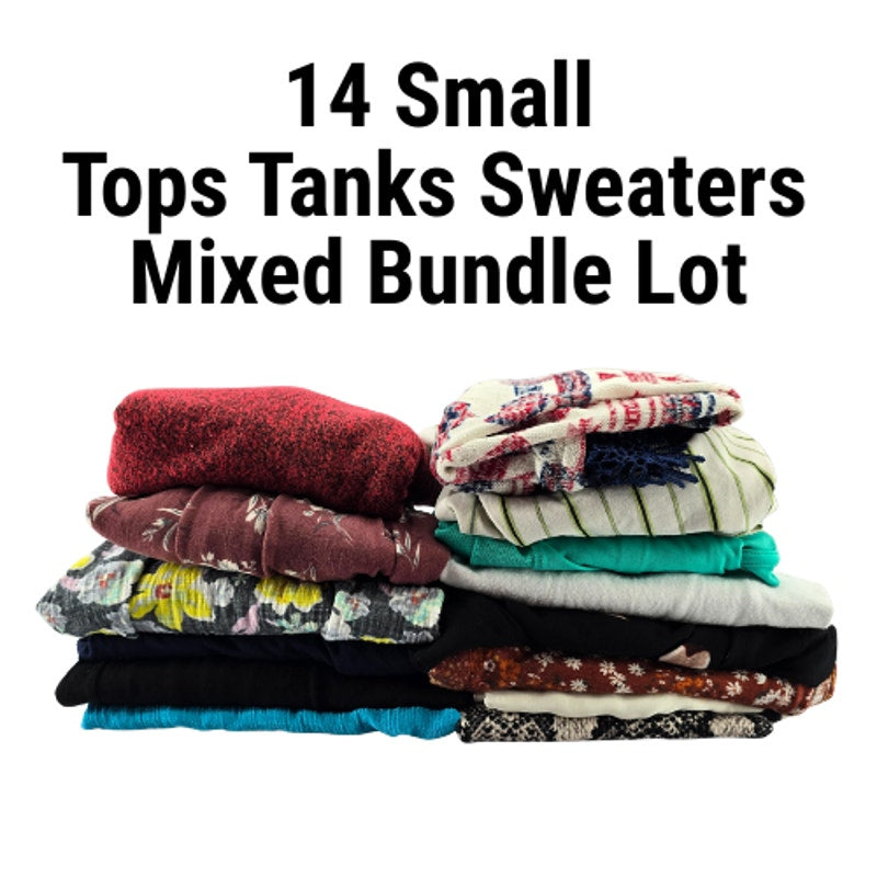 Lot of 14 Womens Tops Sweaters Tanks Random Mixed Bundle of 14 S Small