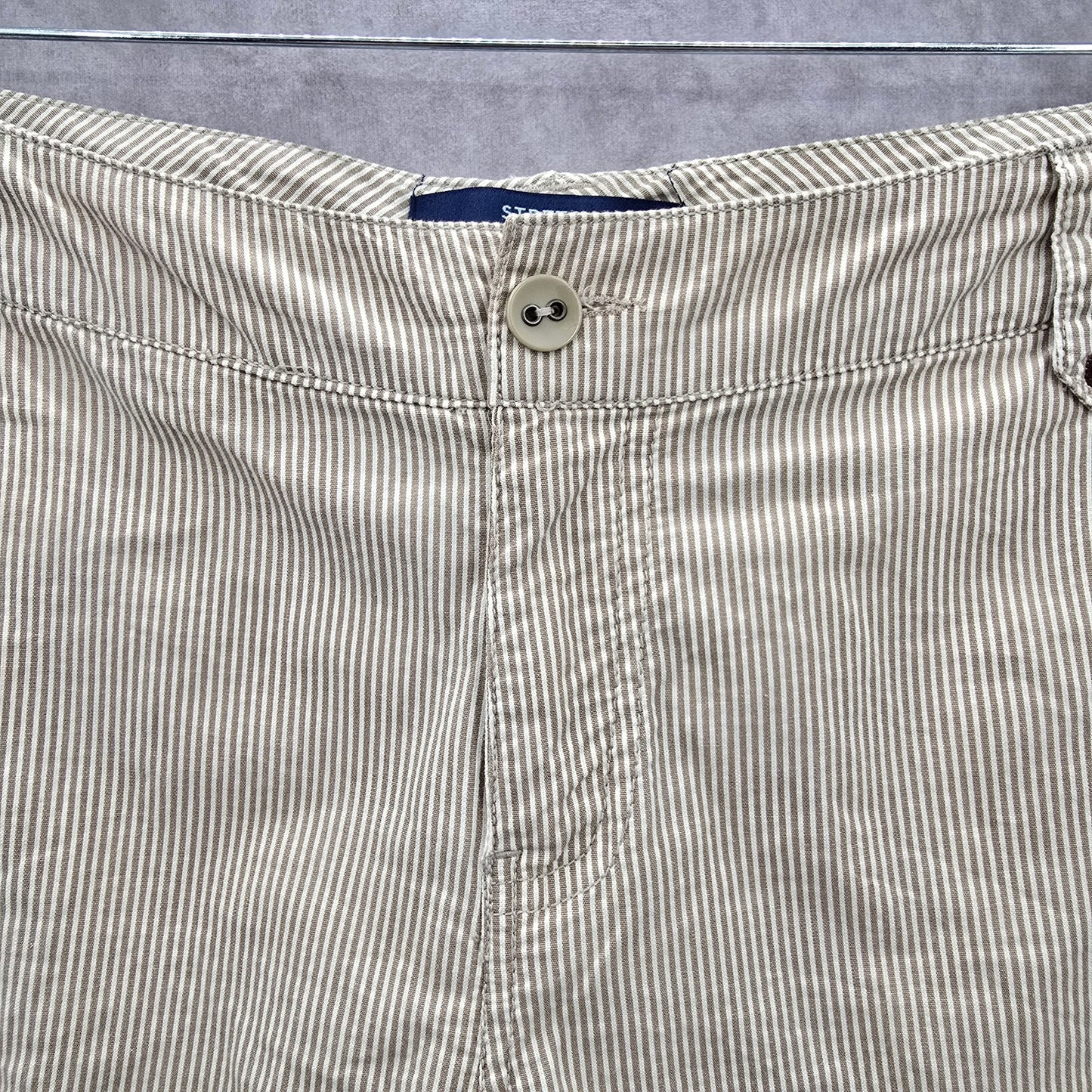 Bill Bass Jeans Bermuda Flat Front Stripe Bottoms Pants Shorts Cotton 10