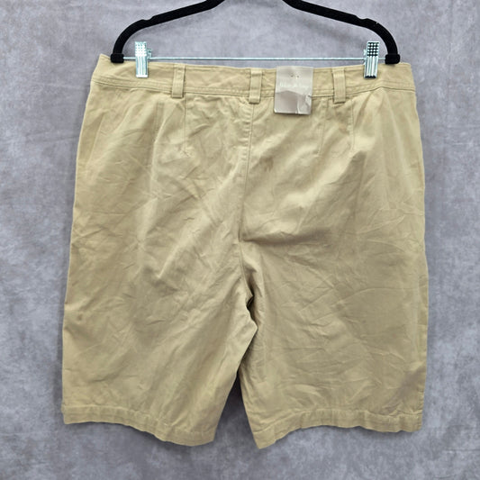 White Stag Tan Bermuda Flat Front Cotton Bottoms Pants Shorts Plus 18