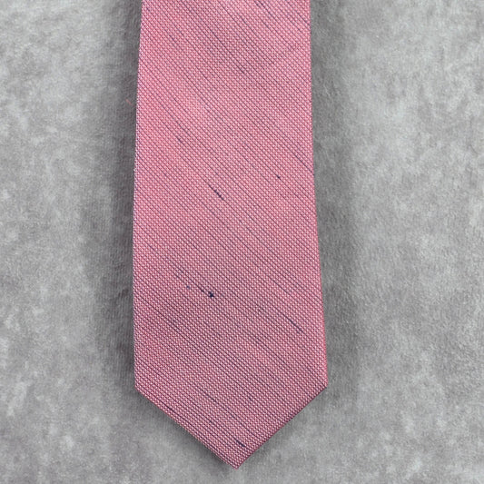 Calvin Klein Pink Blue Stripe Repp 72% Silk 28% Linen Men's Neck Tie NWOT