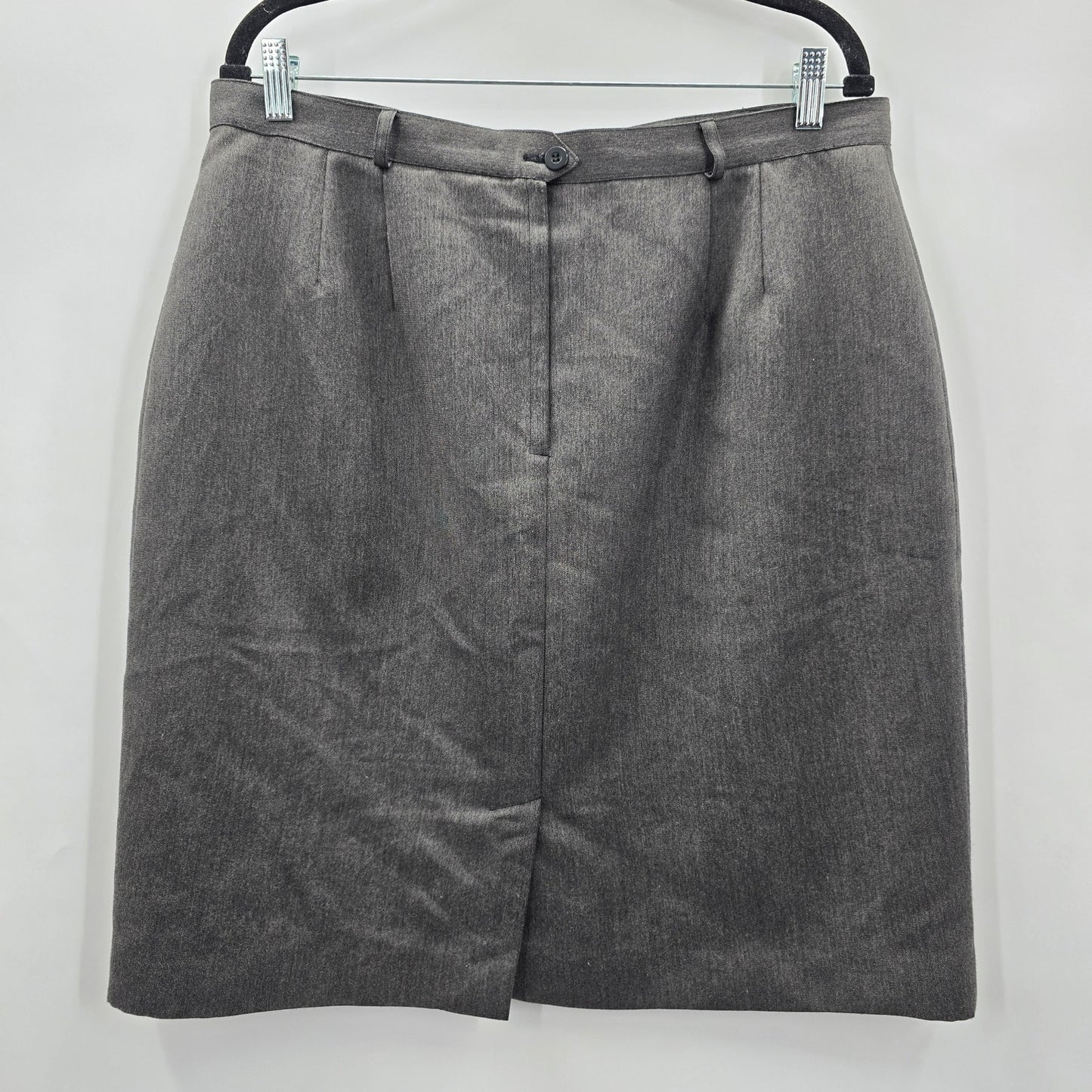 Worthington Gray Italian Zip Up Mini Short Executive Suit Skirt Plus 18
