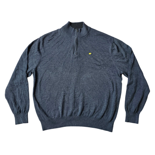 Jack Nicklaus 1/4 Pullover Blue Folden Bear Long Sleeve Sweater Men's XLARGE XL
