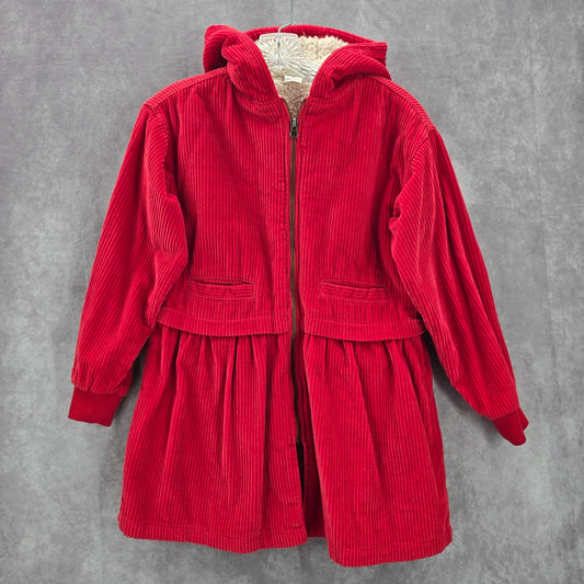Crazy 8 Red Hood Fleece Sherpa Zip Cotton Pea Coat Jacket Girls Youth S Small