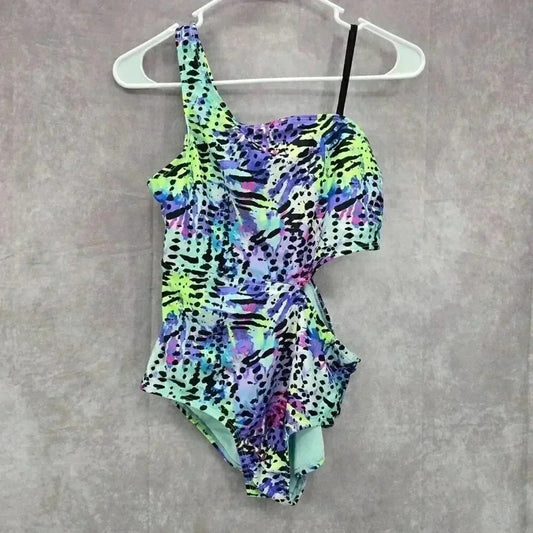 Wonder Nation Green Cutout Swimsuit Swimwear One Piece Size XXL 18