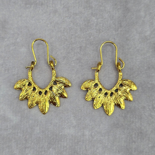 Zara Gold Leaf Floral Hoop Hook Boho Retro Dangle Earrings Fashion Jewelry JB2-4