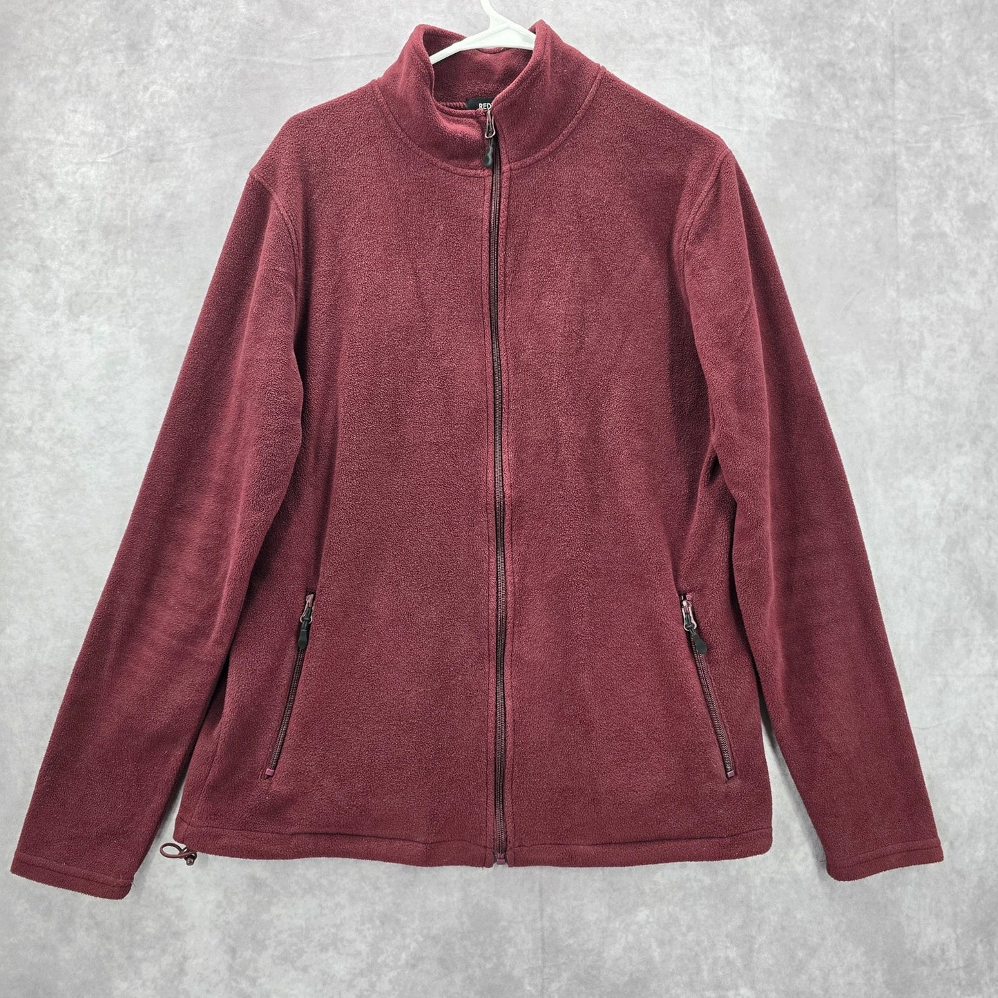 Redtag Red Zip Fleece Coat Jacket Mens Long Sleeve Large