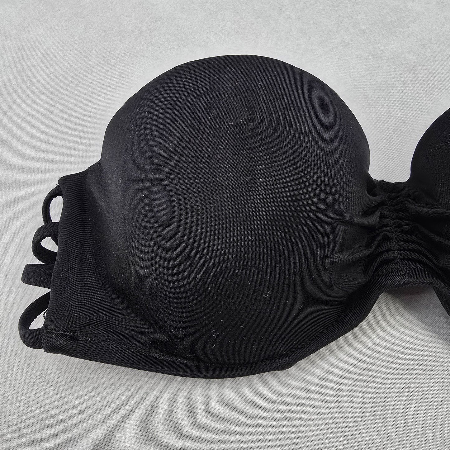Shade & Shore Black Padded Strapless Swim Sports Bra Beach Bikini Top 34C