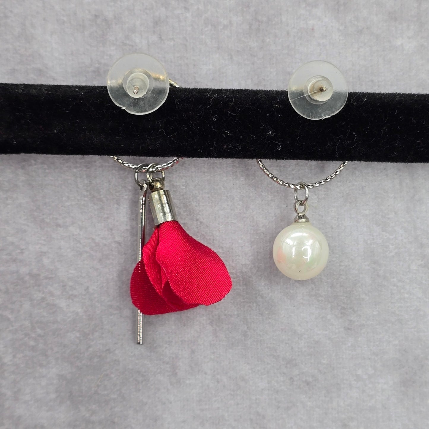 Red Bar Rose Floral Circle Drop Dangle Hook Fashion Jewelry Earrings NWT JB2-90
