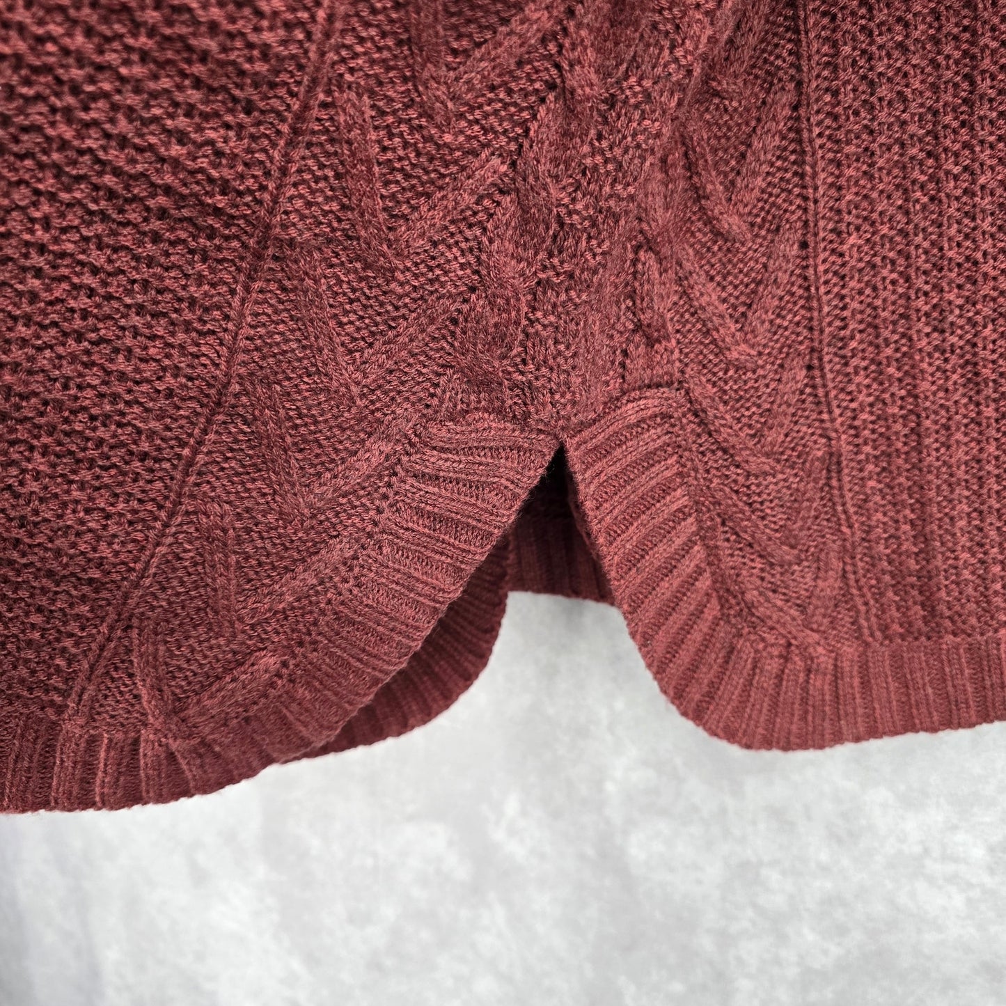 Natural Reflection Red Pullover Knit Long Sleeve Cardigan Sweater Medium