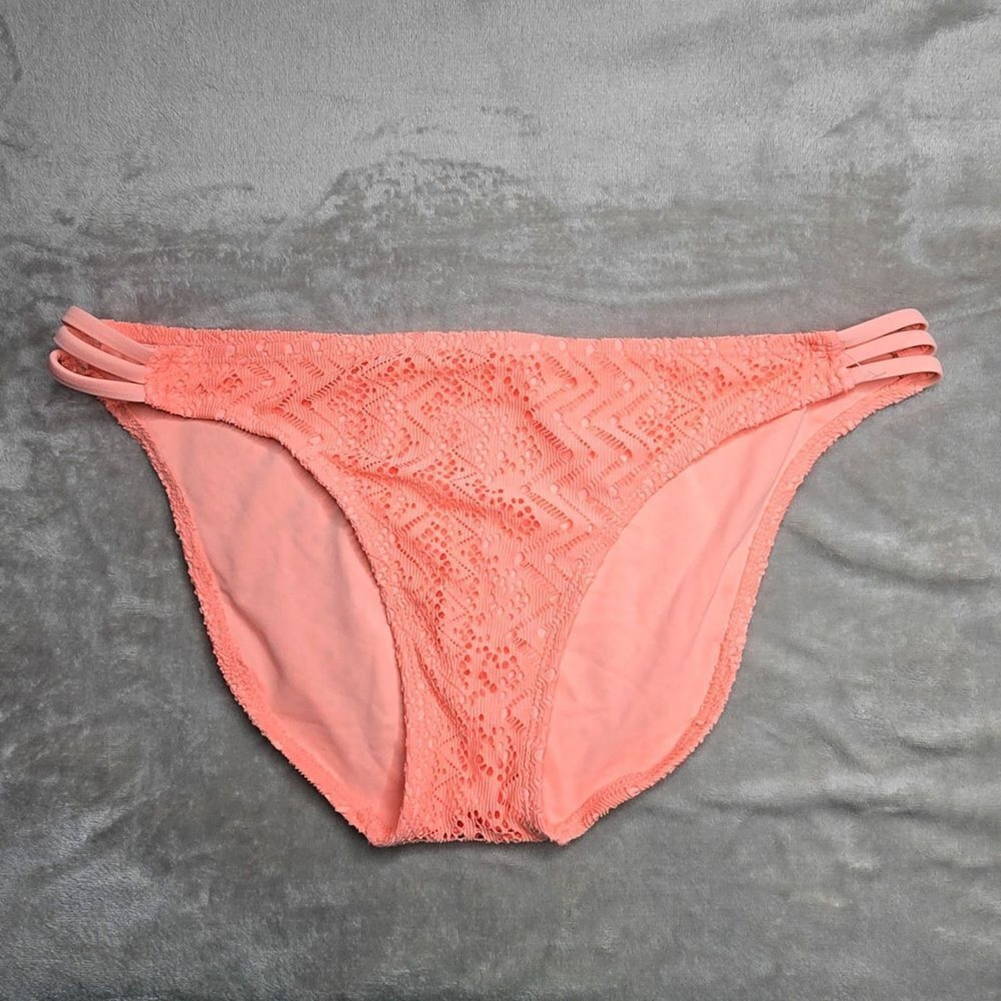 Academy Orange Laser Cut Out Floral Bikini Swimwear Swimsuit Bottom Size 2XL